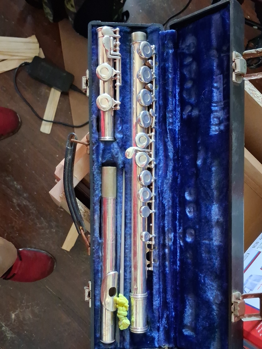Silver Flute in Blue Velvet Case -